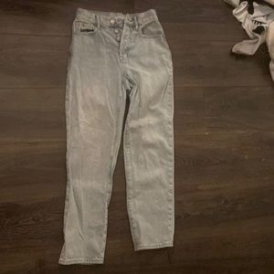 light blue jeans high rise straight size 23